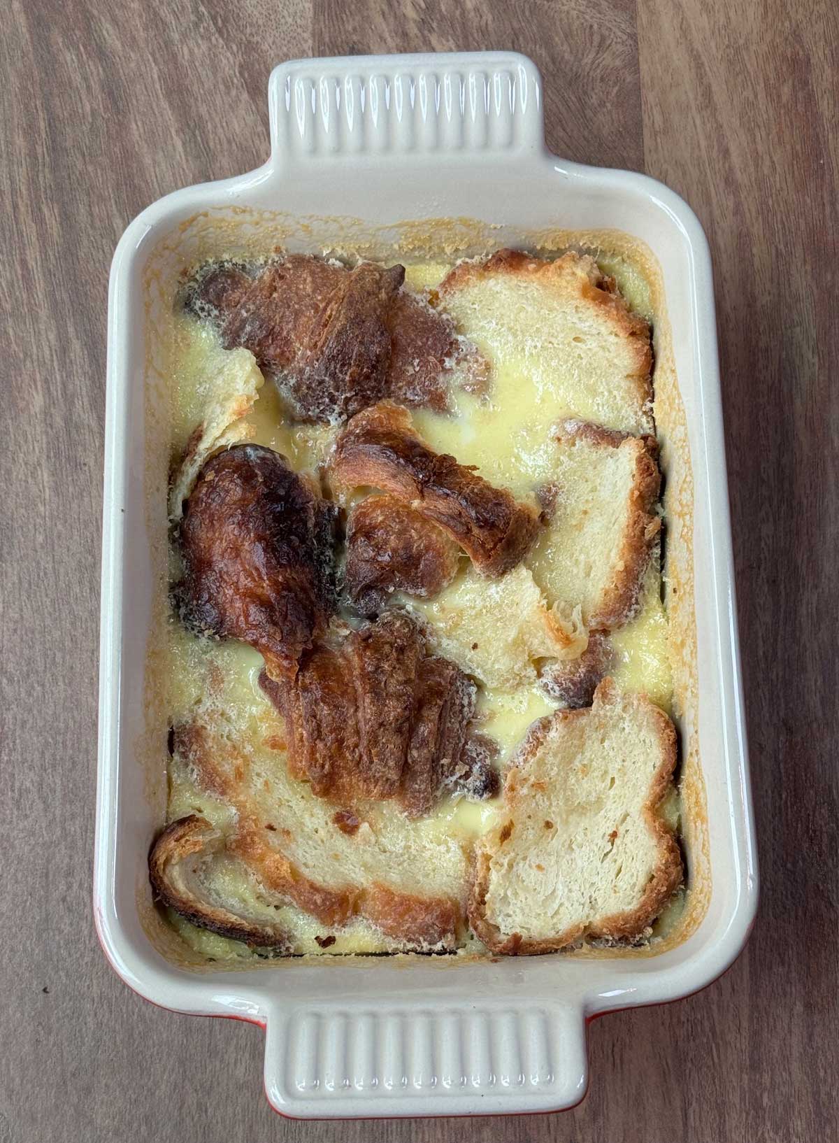 Small batch croissant bread pudding.