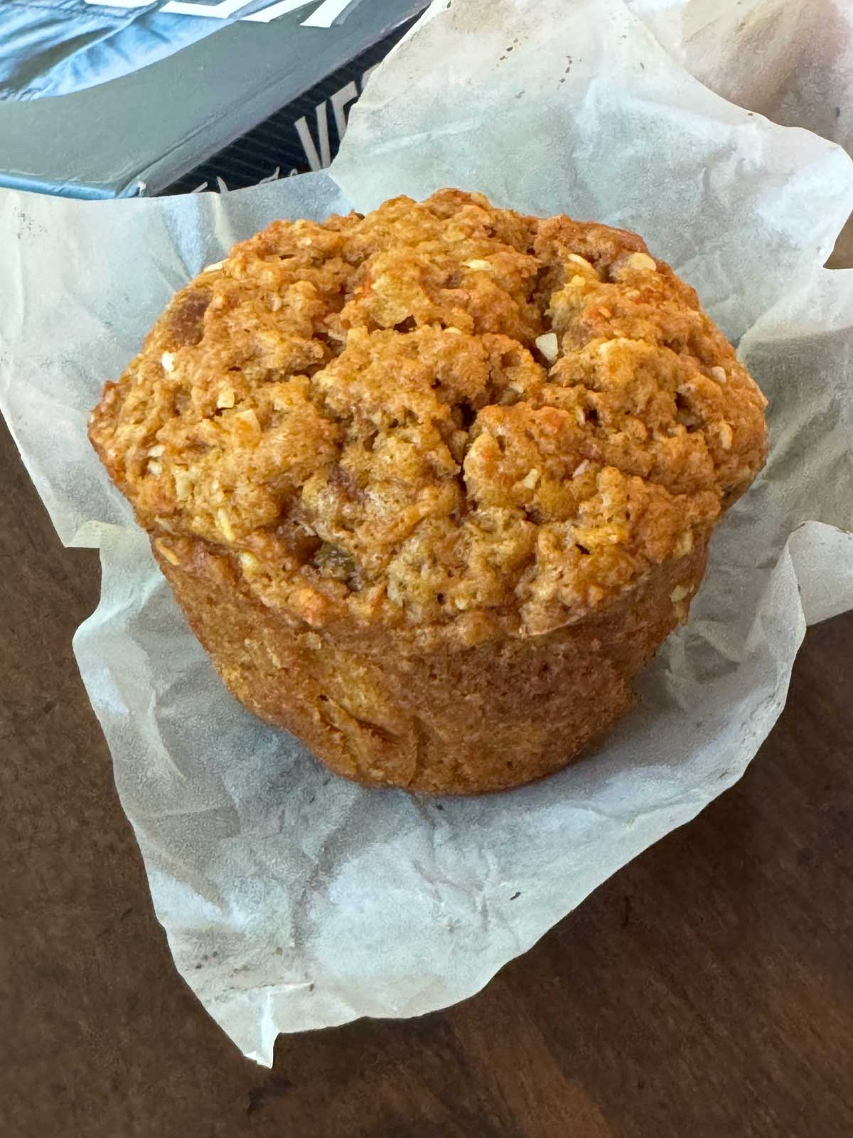 Very moist vegan Carrot Coconut Muffins recipe adapted from The Vegetable Butcher.