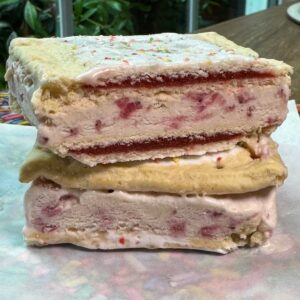 No Churn Strawberry Ice Cream Sandwiches with Pop Tarts