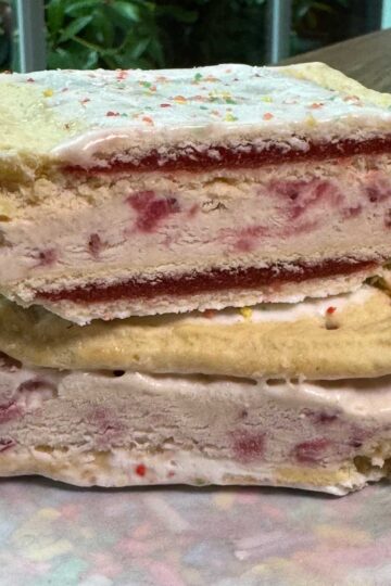 No Churn Strawberry Ice Cream Sandwiches with Pop Tarts
