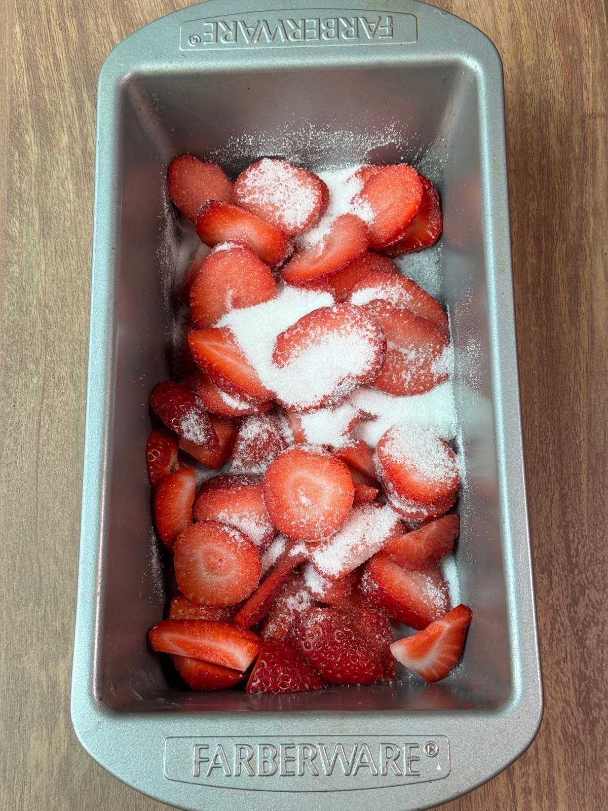 Roasting strawberries for no-churn strawberry ice cream.
