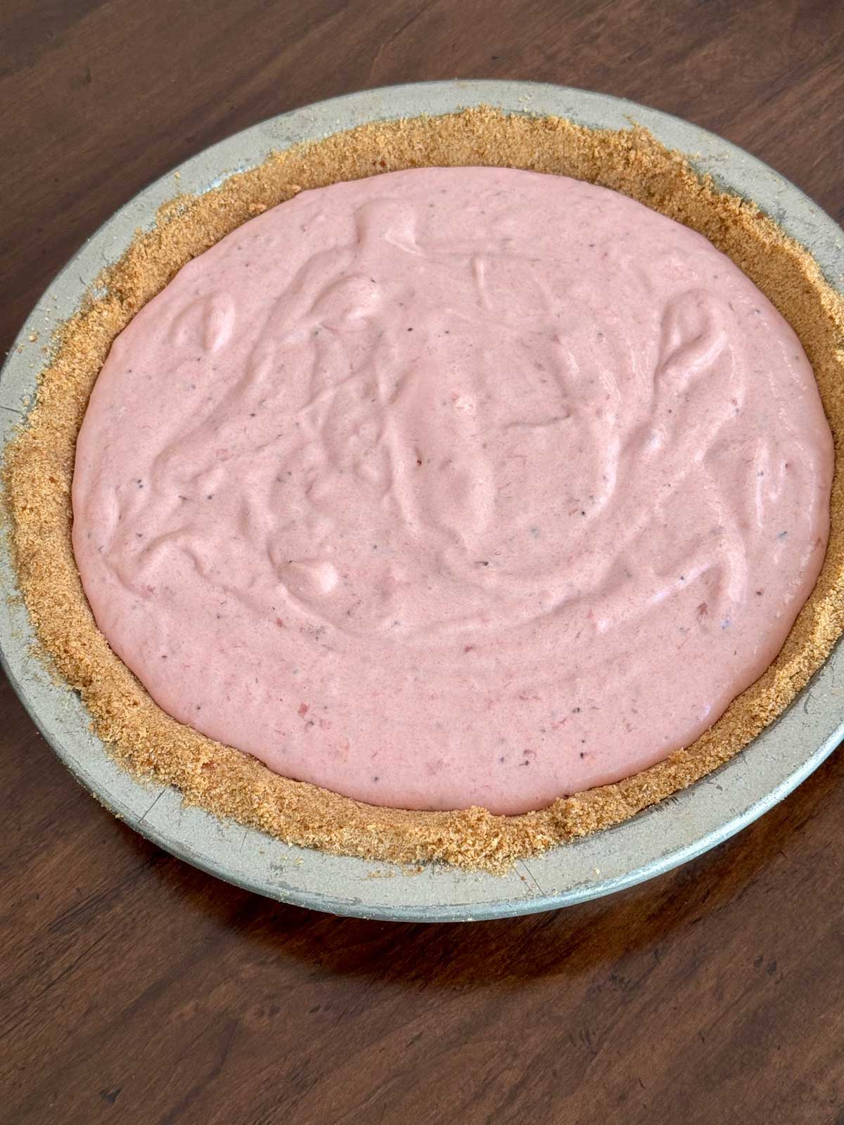 Strawberry Cream Pie without garnish.