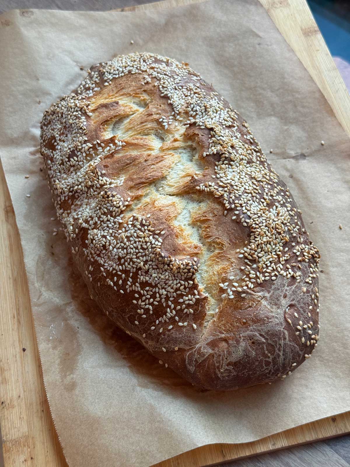 Fluffy Italian Bread with Semolina Flour