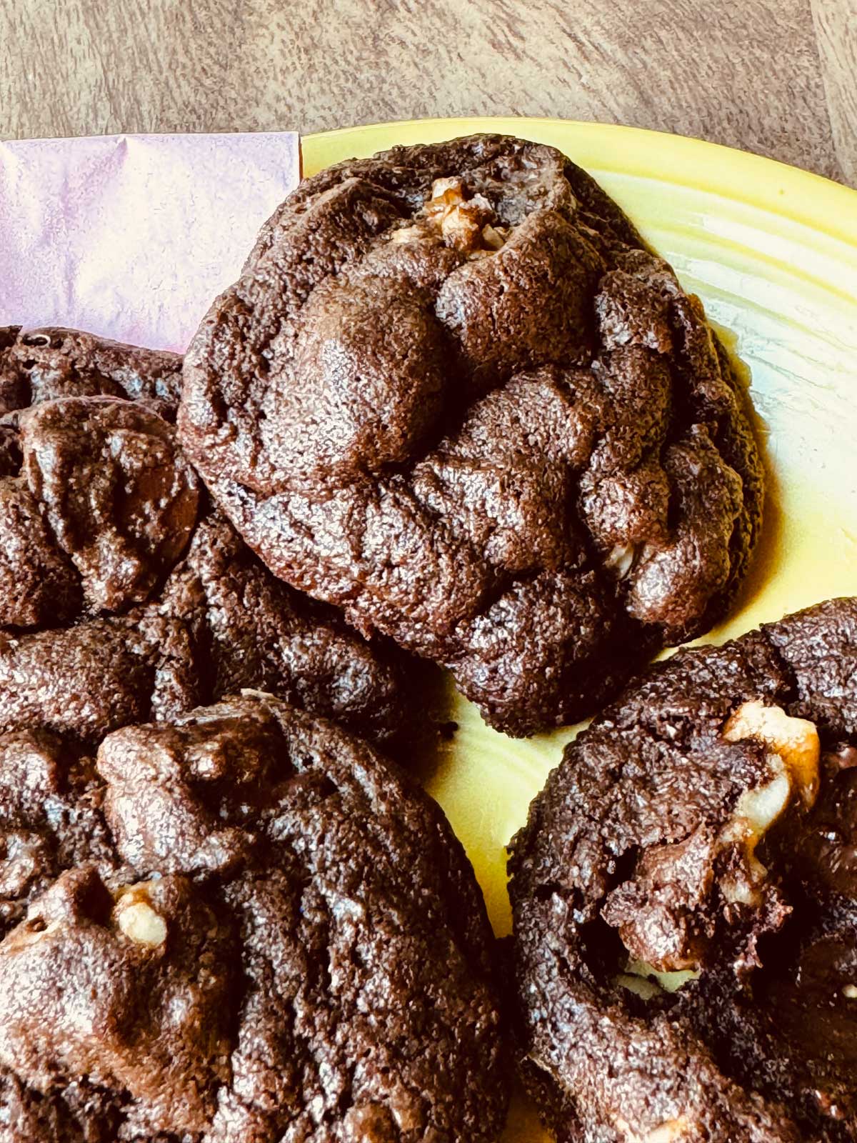 Melted ice cream chocolate chip cookies