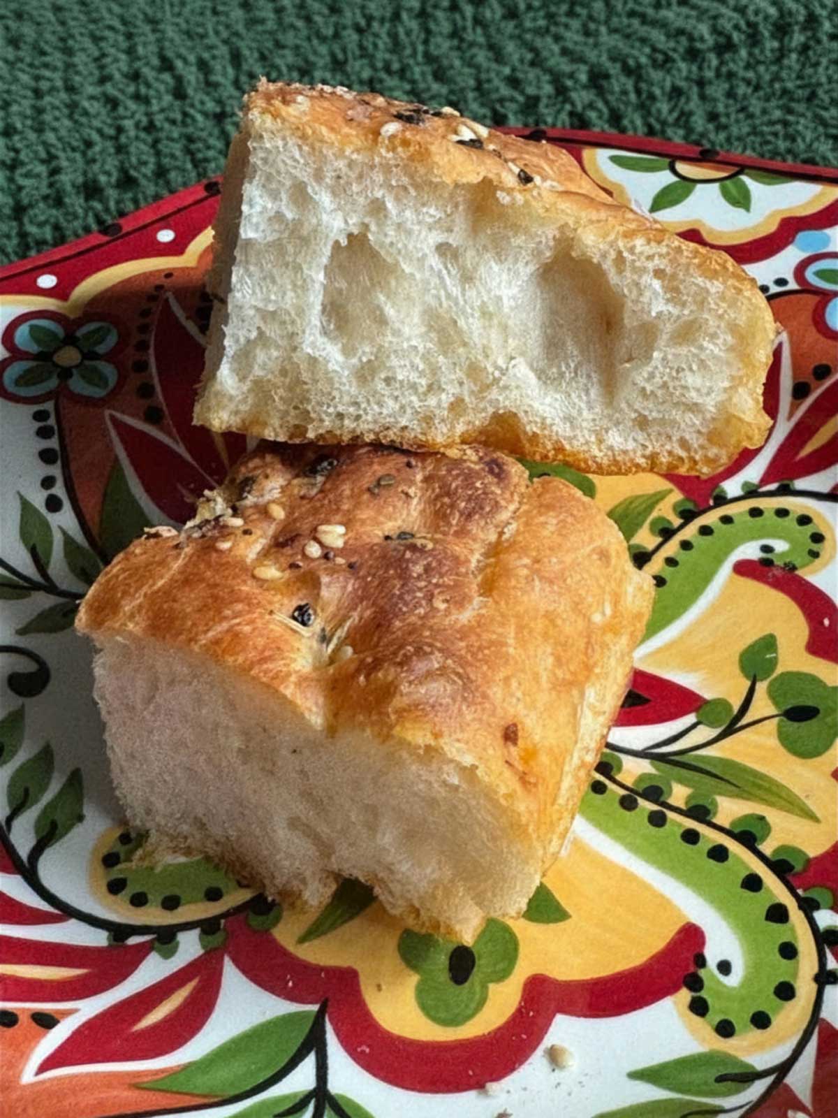 Texture of focaccia
